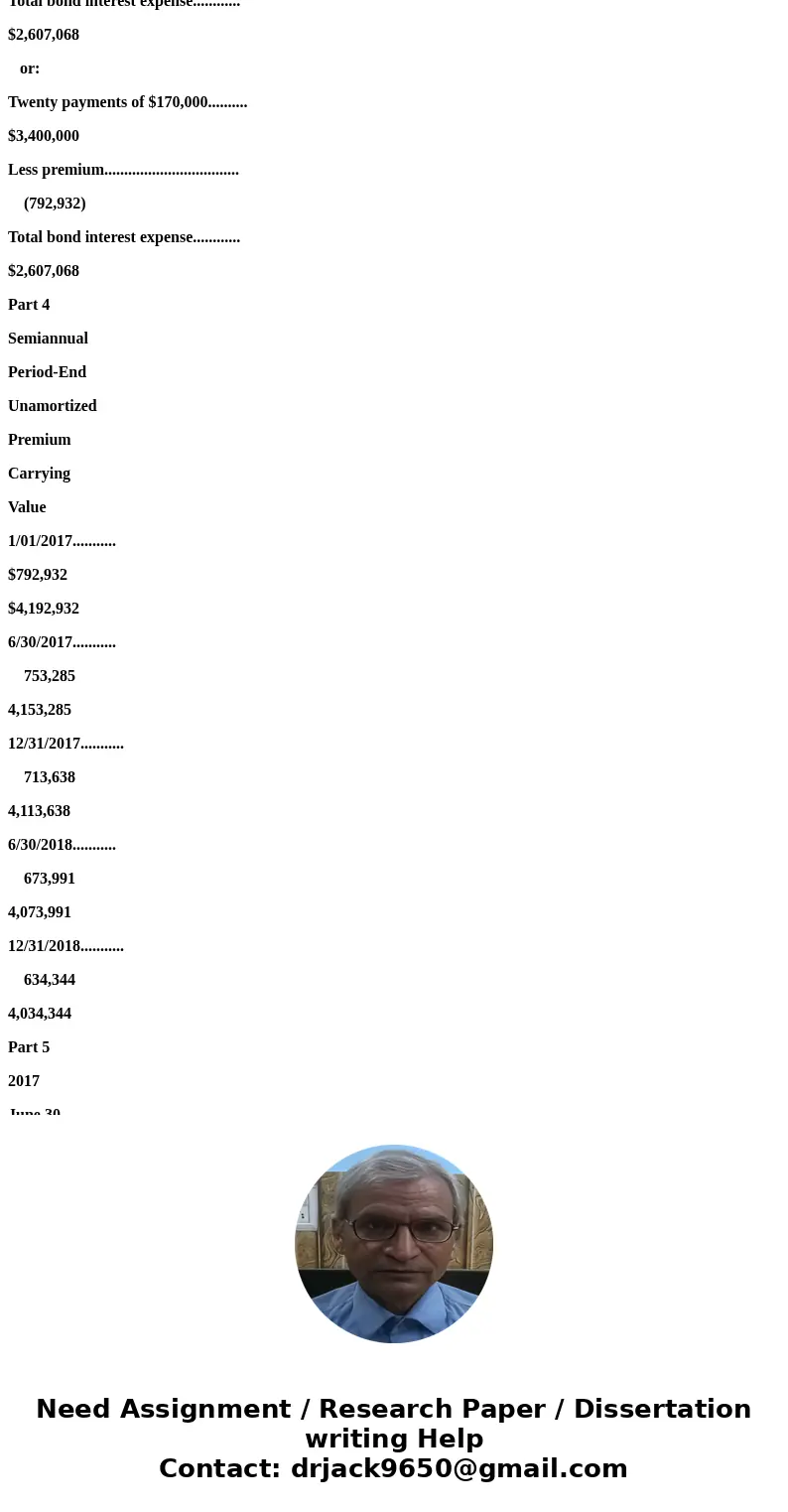  Romero issues $3,400,000 of 10%, 10-year bonds dated January 1, 2017, that pay interest semiannual! y on June 30 and December 31. The bonds are issued at a pri