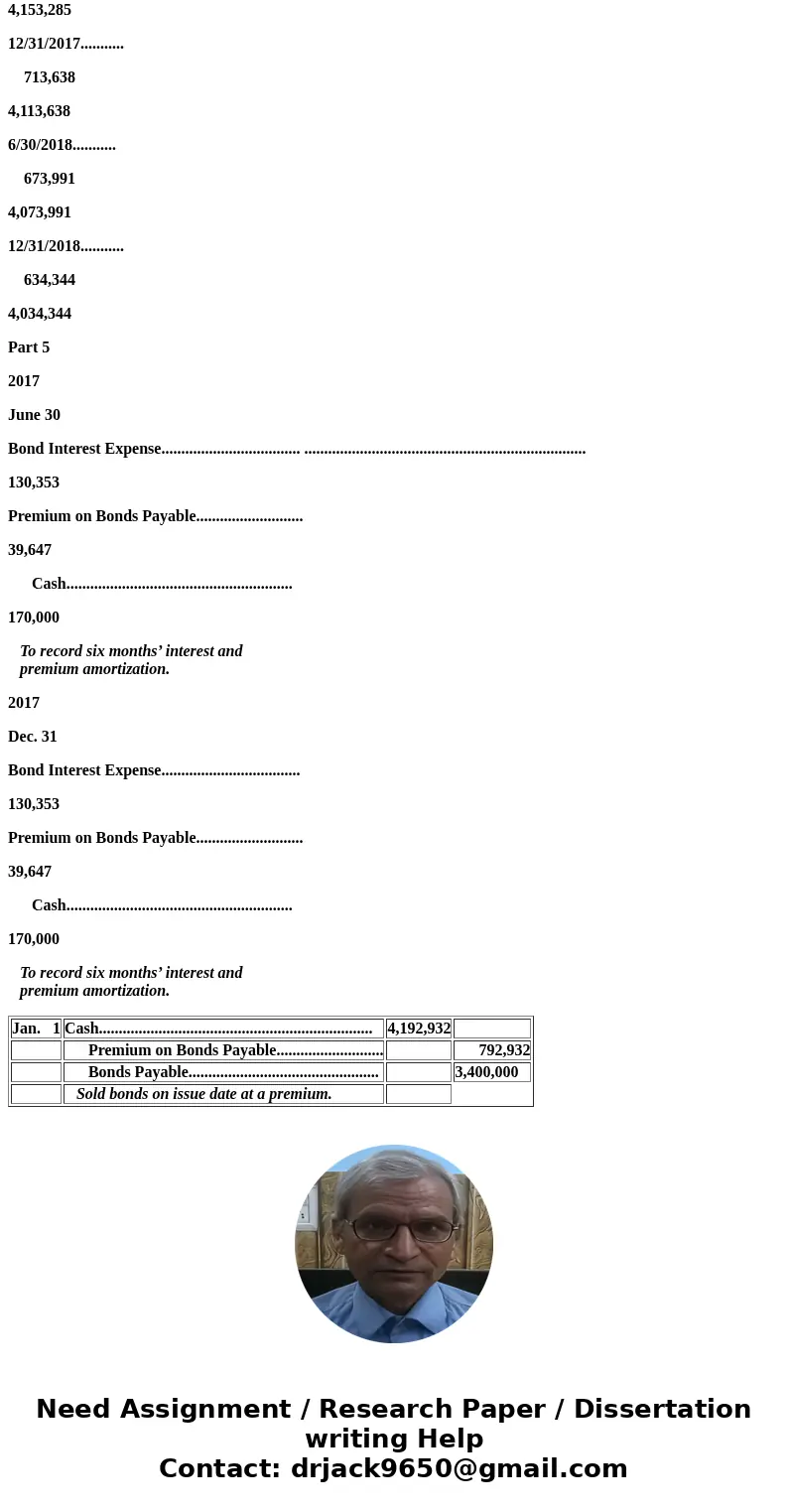  Romero issues $3,400,000 of 10%, 10-year bonds dated January 1, 2017, that pay interest semiannual! y on June 30 and December 31. The bonds are issued at a pri