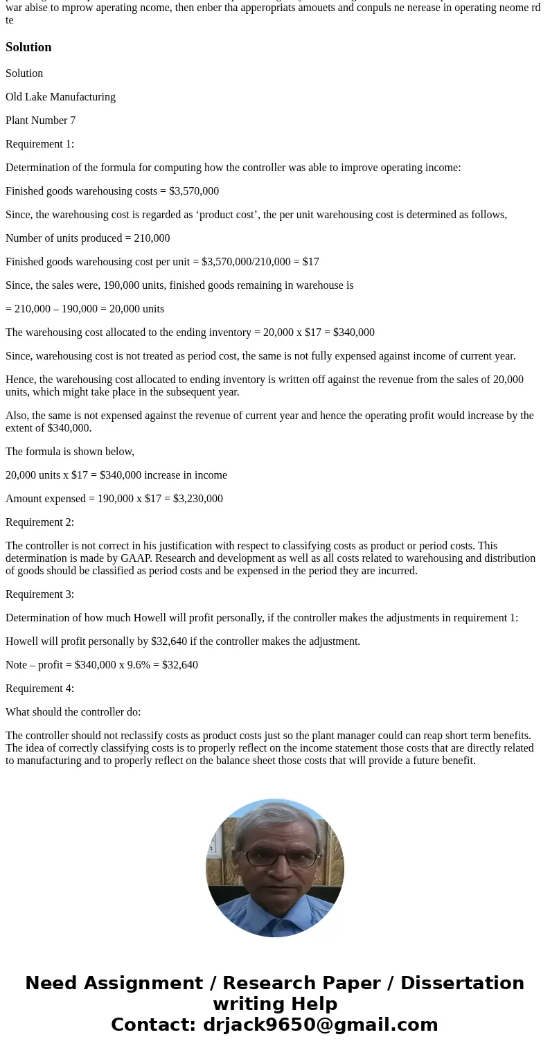  This Test: 131 pts poss Question Hep lason Hoswi, the new plant manager of Oid Lake Mandfacturing Plant Number 7, has just rewiawod a drat of hs year-end fnanc