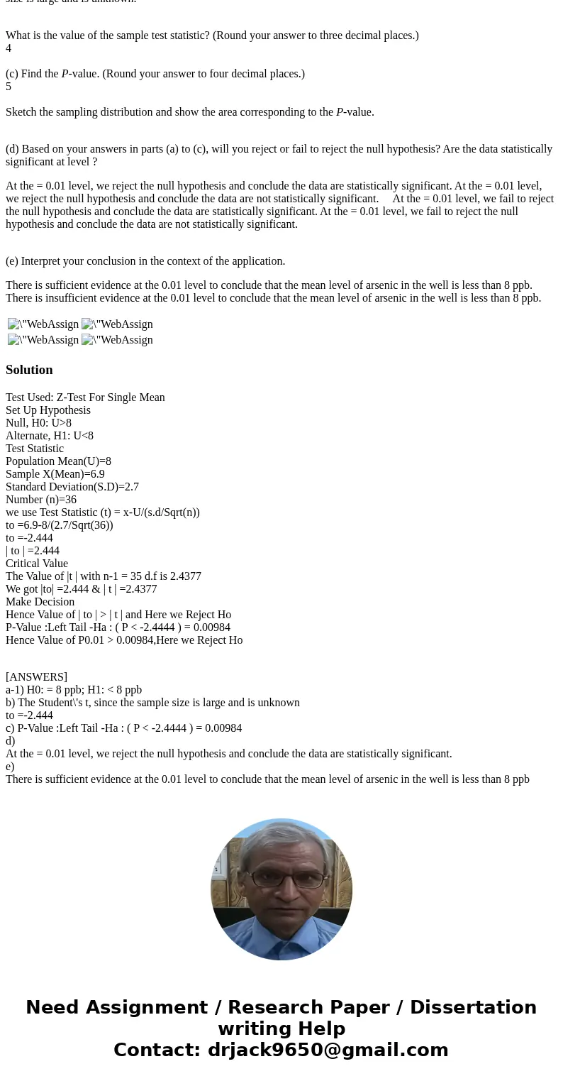 Unfortunately, arsenic occurs naturally in some ground water†. A mean arsenic level of = 8.0 parts per billion (ppb) is considered safe for agricultural use. A 
