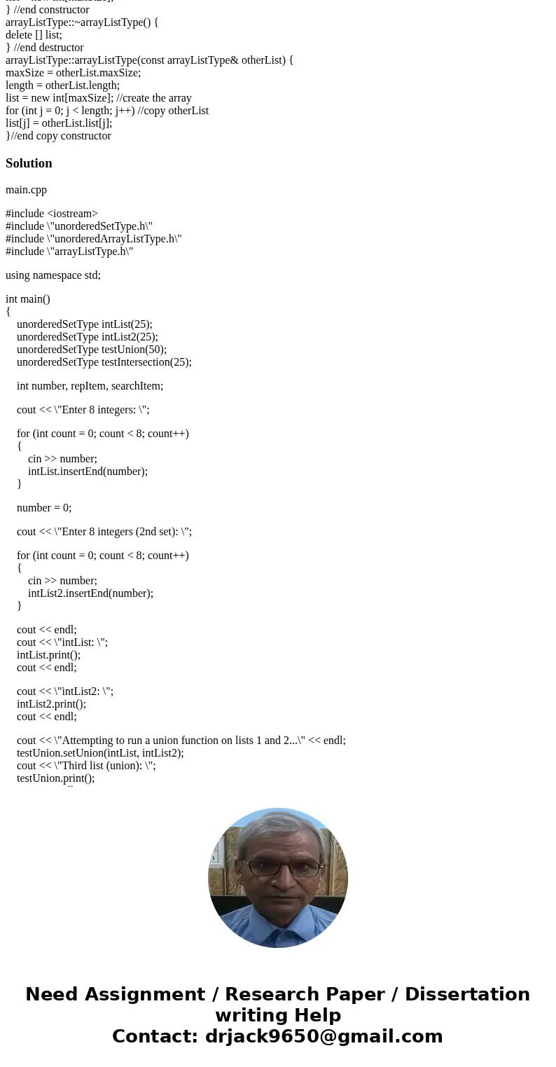 (Unordered Sets) As explained in this chapter, a set is a collection of distinct elements of the same type. Design the class unorderedSetType, derived from the  (Unordered Sets) As explained in this chapter, a set is a collection of distinct elements of the same type. Design the class unorderedSetType, derived from the