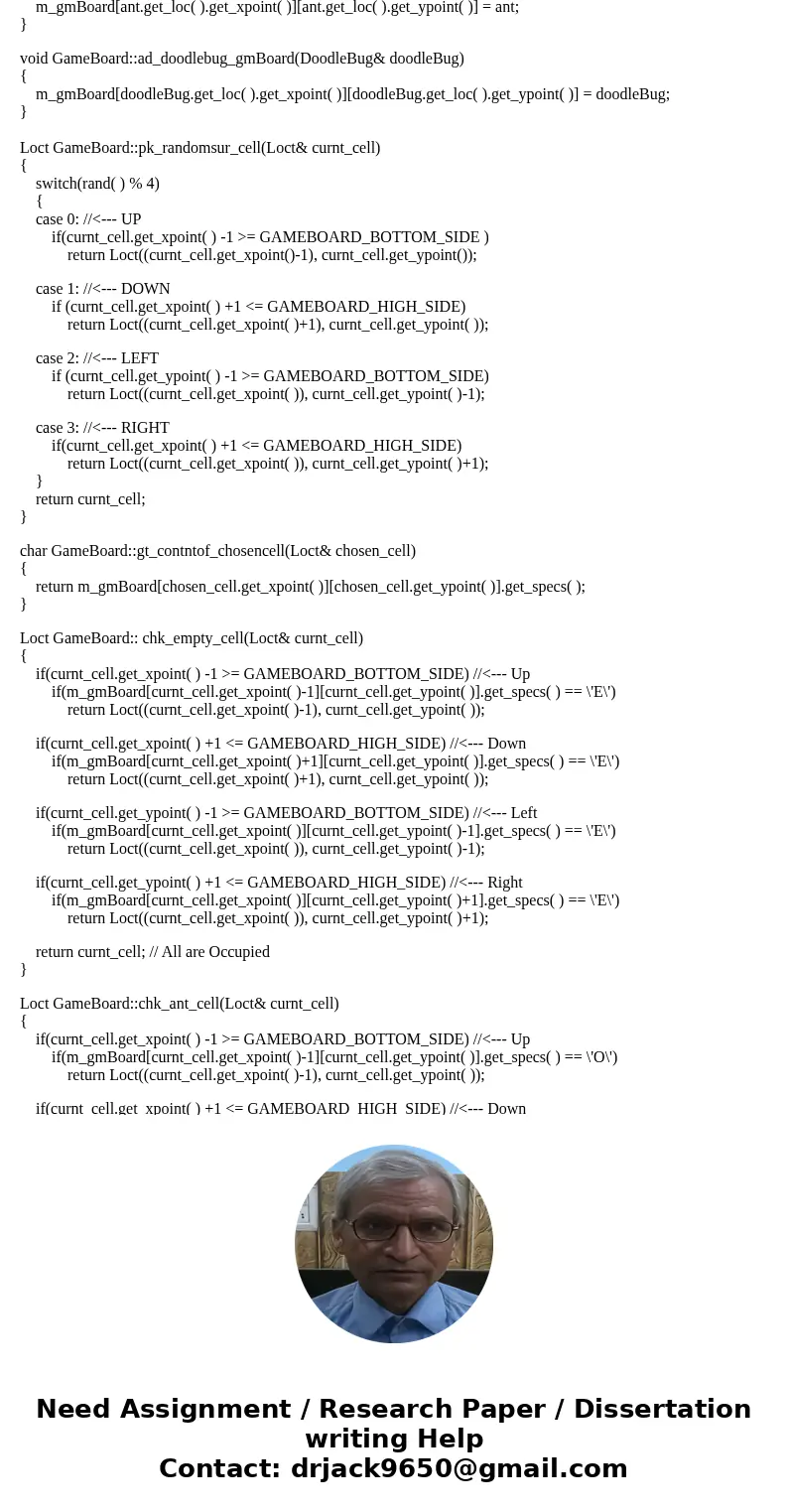 Using C++ you will use cellular automata to create a 2D predator–prey simulation in your program. The preys are ants and the predators are doodlebugs. These cri Using C++ you will use cellular automata to create a 2D predator–prey simulation in your program. The preys are ants and the predators are doodlebugs. These cri