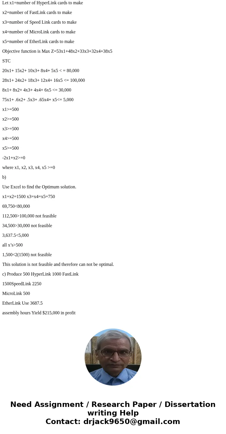 Valu-Com Electronics manufactures five different models of telecommunications interface cards for PCs and laptops. As summarized in the following table, each of Valu-Com Electronics manufactures five different models of telecommunications interface cards for PCs and laptops. As summarized in the following table, each of