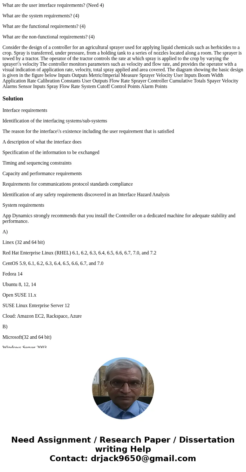 What are the user interface requirements? (Need 4) What are the system requirements? (4) What are the functional requirements? (4) What are the non-functional r What are the user interface requirements? (Need 4) What are the system requirements? (4) What are the functional requirements? (4) What are the non-functional r