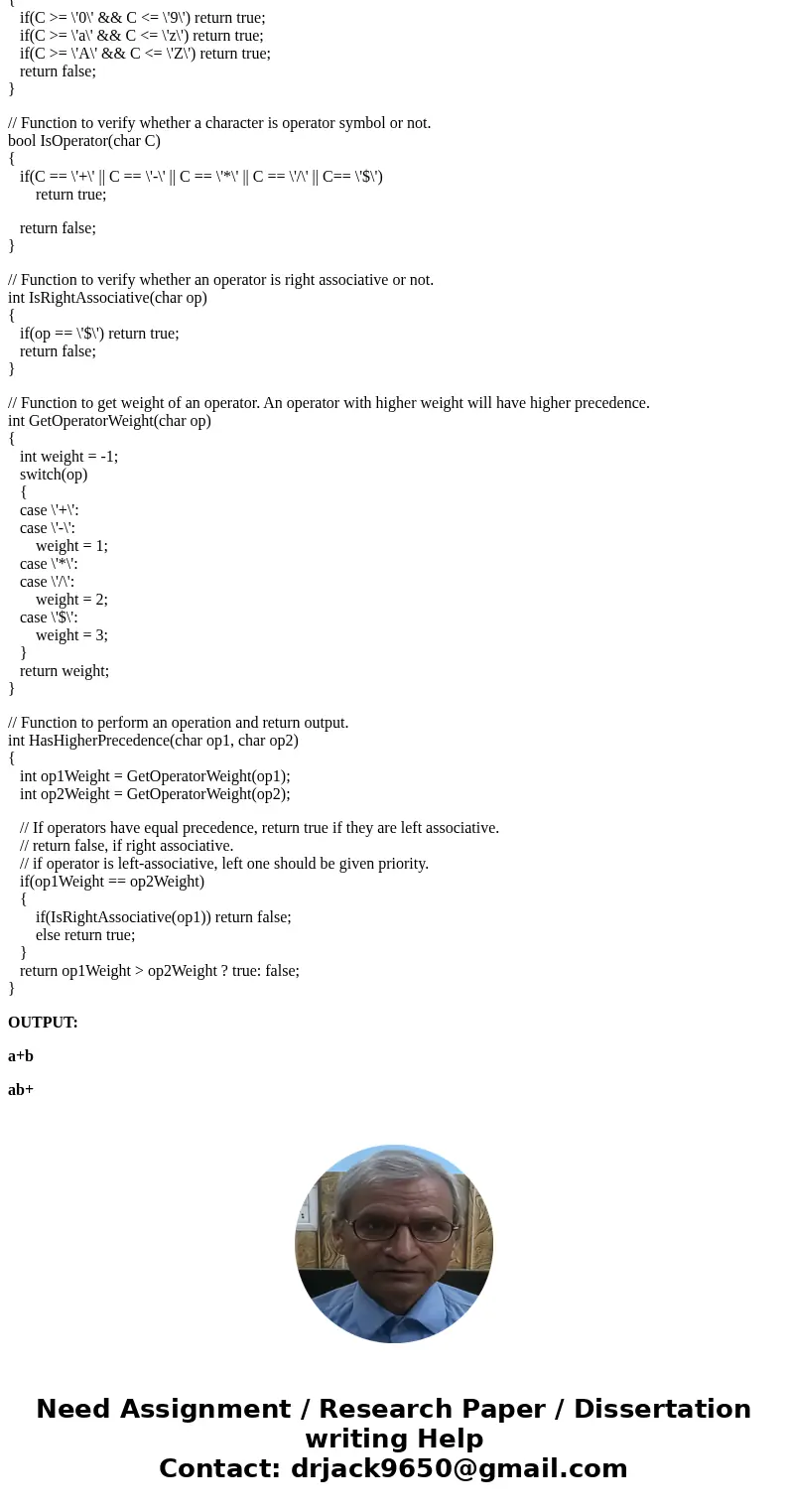 Write a program that converts an infix expression into an equivalent postfix expression. The rules to convert an infix expression into an equivalent postfix exp Write a program that converts an infix expression into an equivalent postfix expression. The rules to convert an infix expression into an equivalent postfix exp