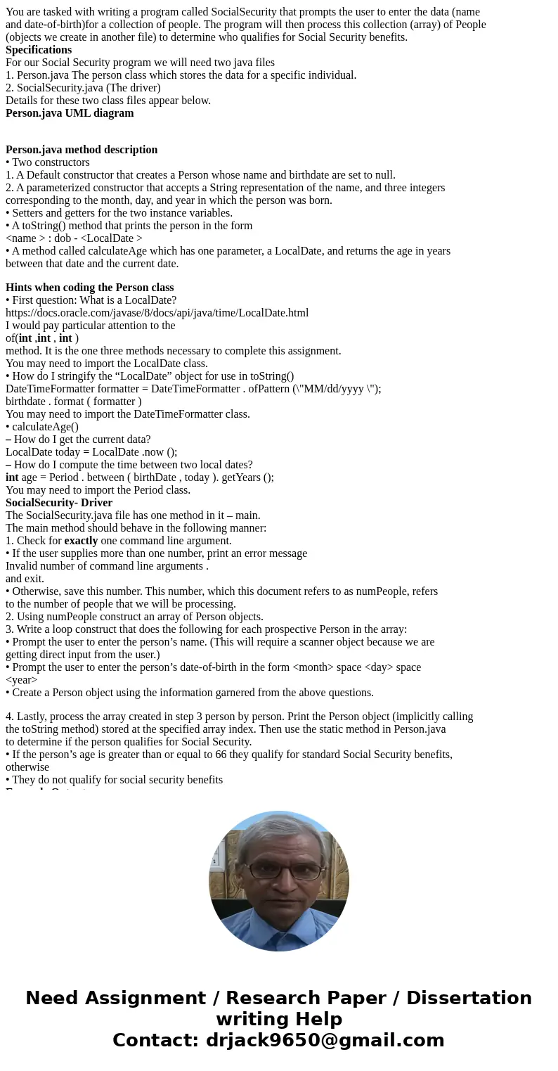 You are tasked with writing a program called SocialSecurity that prompts the user to enter the data (name and date-of-birth)for a collection of people. The prog You are tasked with writing a program called SocialSecurity that prompts the user to enter the data (name and date-of-birth)for a collection of people. The prog
